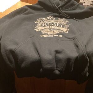 Gildan Black Hoodie with Beige Massey Graphic